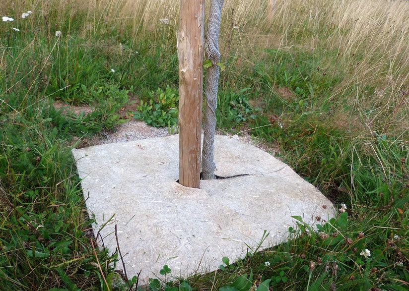 Dalle de paillage en chanvre en disque 56 cm | 12 mois – Couvre-sol naturel pour plantes grimpantes - Filets-vignes